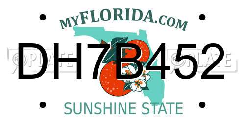 DH7B452 Florida License Plate