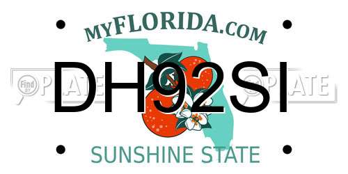 DH92SI Florida License Plate