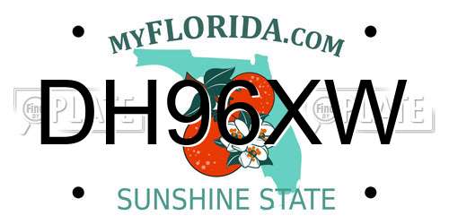 DH96XW Florida License Plate