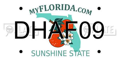 DHAF09 Florida License Plate