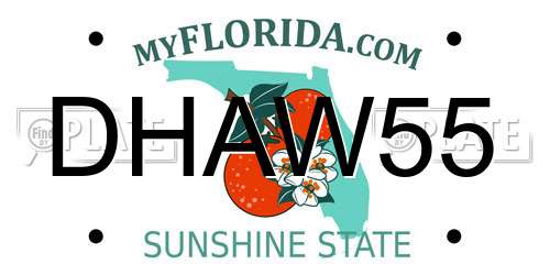 DHAW55 Florida License Plate