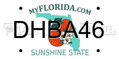 DHBA46 Florida License Plate