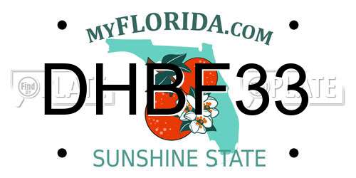 DHBF33 Florida License Plate