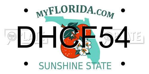 DHCF54 Florida License Plate