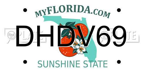DHDV69 Florida License Plate