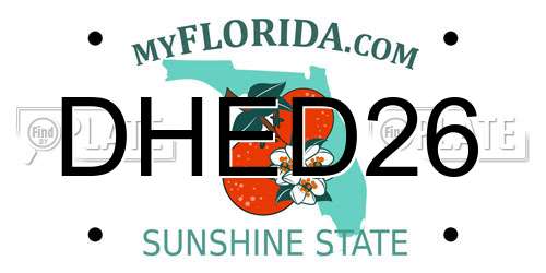 DHED26 Florida License Plate