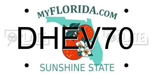 DHEV70 Florida License Plate