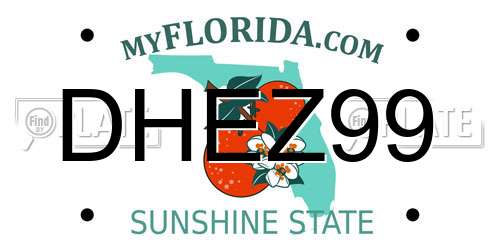 DHEZ99 Florida License Plate
