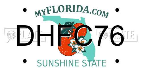 DHFC76 Florida License Plate
