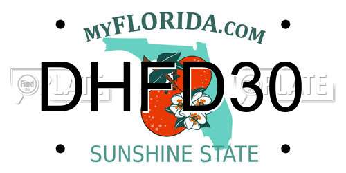 DHFD30 Florida License Plate