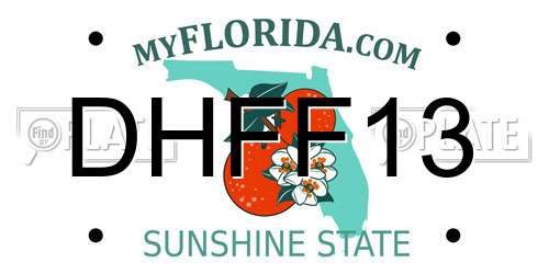 DHFF13 Florida License Plate