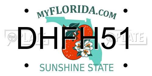 DHFH51 Florida License Plate
