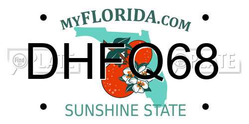 DHFQ68 Florida License Plate