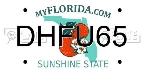 DHFU65 Florida License Plate