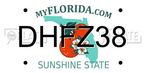 DHFZ38 Florida License Plate