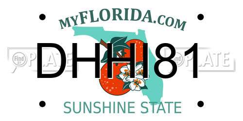 DHHI81 Florida License Plate