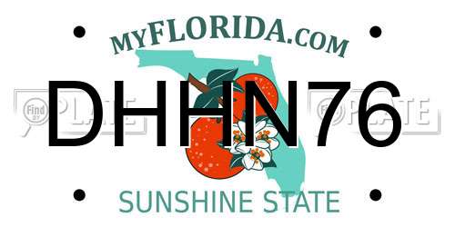 DHHN76 Florida License Plate