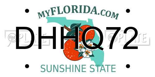 DHHQ72 Florida License Plate