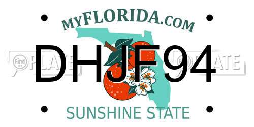 DHJF94 Florida License Plate