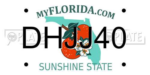 DHJJ40 Florida License Plate