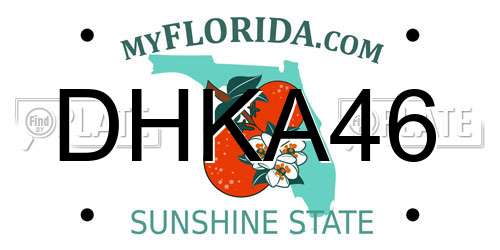 DHKA46 Florida License Plate