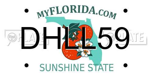 DHLL59 Florida License Plate