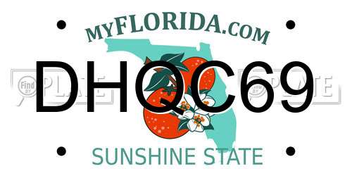 DHQC69 Florida License Plate