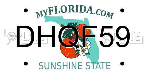 DHQF59 Florida License Plate