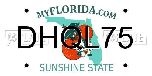 DHQL75 Florida License Plate