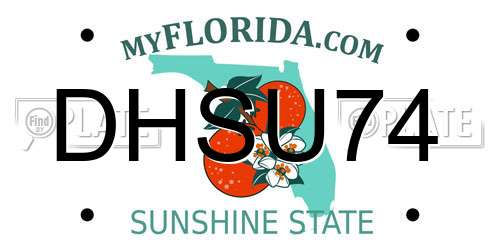 DHSU74 Florida License Plate
