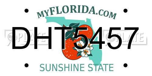 DHT5457 Florida License Plate