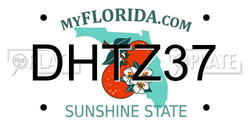 DHTZ37 Florida License Plate