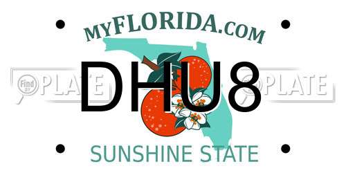 DHU8 Florida License Plate