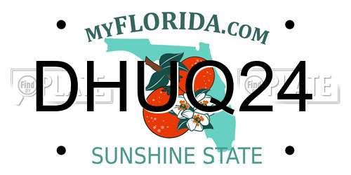 DHUQ24 Florida License Plate
