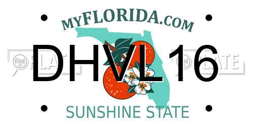 DHVL16 Florida License Plate