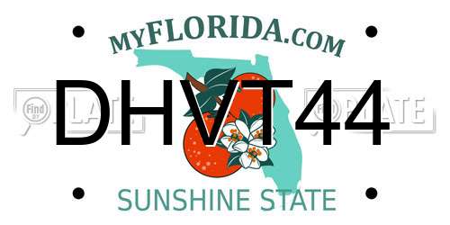 DHVT44 Florida License Plate