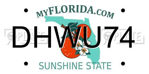 DHWU74 Florida License Plate