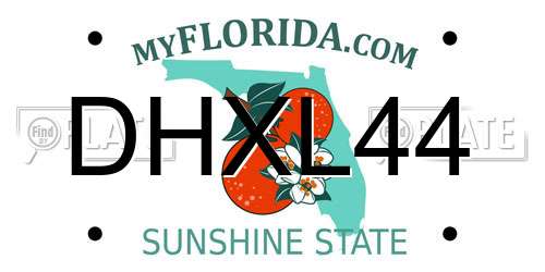 DHXL44 Florida License Plate