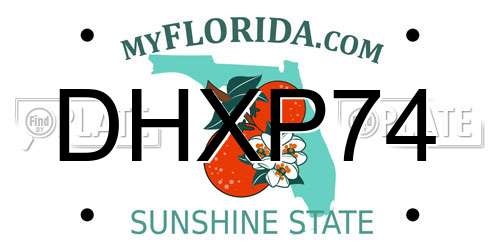 DHXP74 Florida License Plate