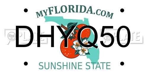 DHYQ50 Florida License Plate