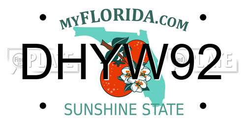 DHYW92 Florida License Plate