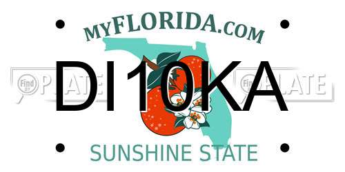 DI10KA Florida License Plate