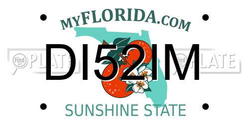 DI52IM Florida License Plate