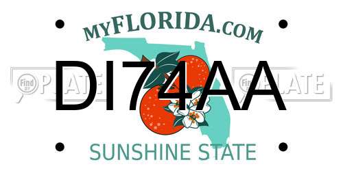 DI74AA Florida License Plate