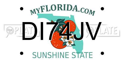 DI74JV Florida License Plate