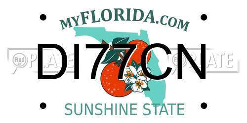 DI77CN Florida License Plate