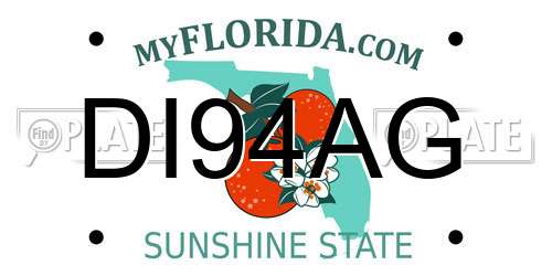 DI94AG Florida License Plate