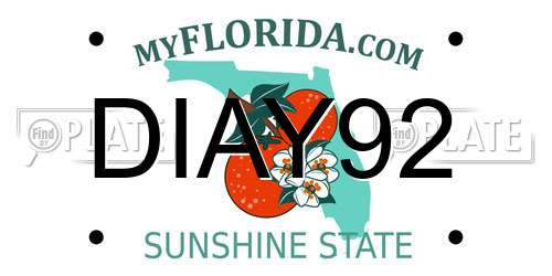 DIAY92 Florida License Plate