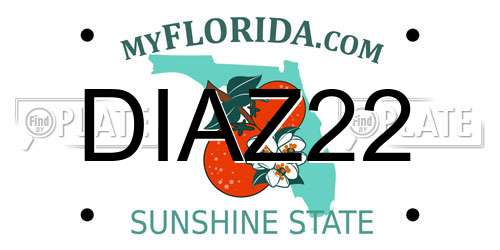 DIAZ22 Florida License Plate