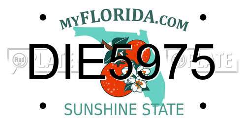 DIE5975 Florida License Plate